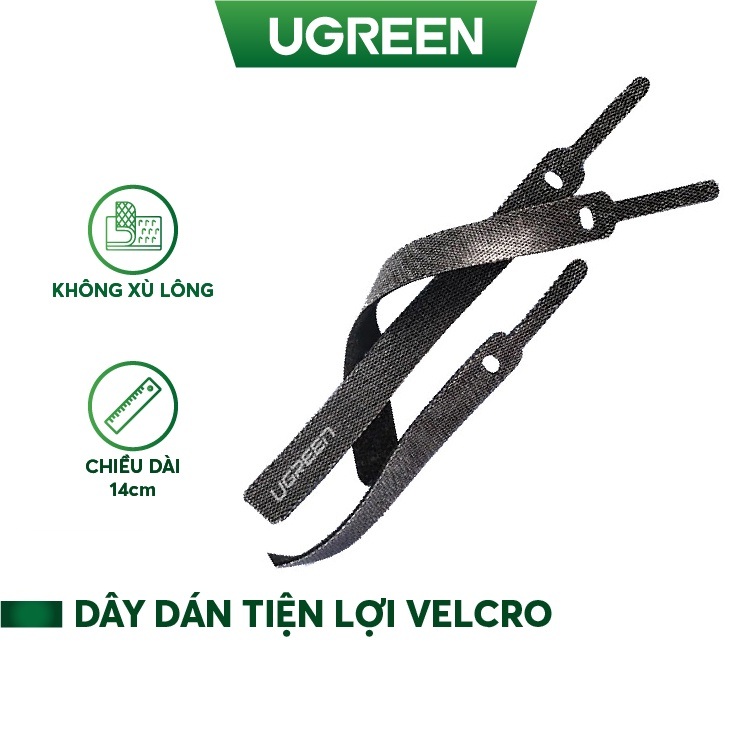 Dây dán tiện lợi UGREEN 20245 Velcro làm gọn dây sạc, dây tai nghe, dây máy tính 5cái - Hàng chính hãng