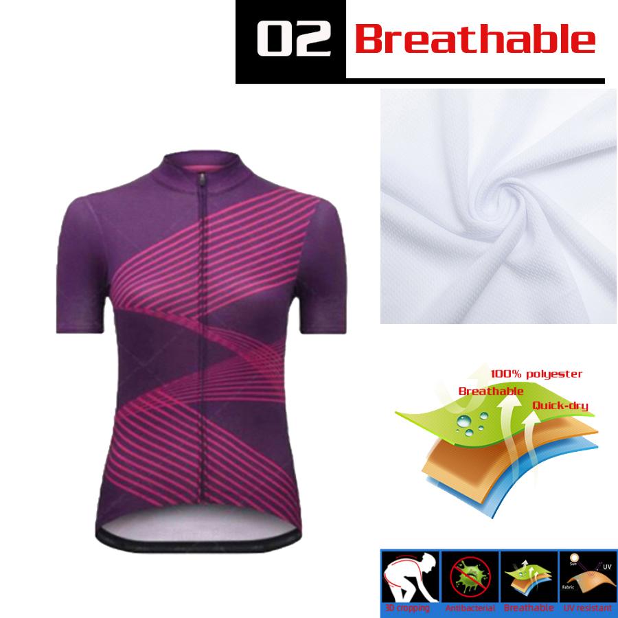 Người Phụ Nữ Thời Trang Đi Xe Đạp Jersey Mùa Hè 2022 Nữ Tay Ngắn Thoáng Khí Xe Đạp Đường Bộ Áo Thoáng Xe Đạp MTB Jersey Maillot Ciclismo Color: A9 Size: XS