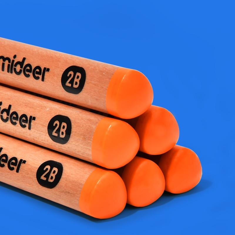 Bộ bút Chì 2B 4B 6B hộp 6 bút chì Mideer Thick Triangular Pencils, Đồ dùng học tập