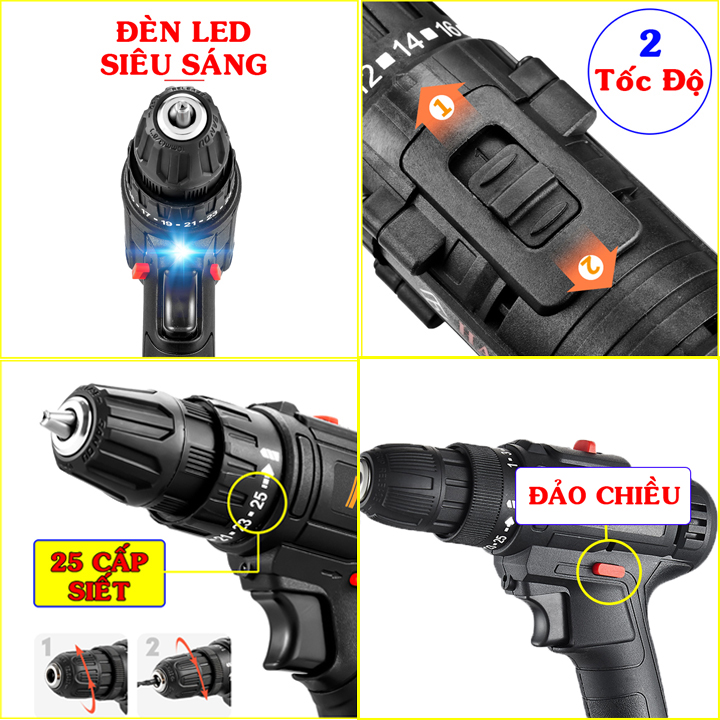Khoan Pin 28v Tặng 2 Mũi Bắt Vít - Khoan Pin 28V