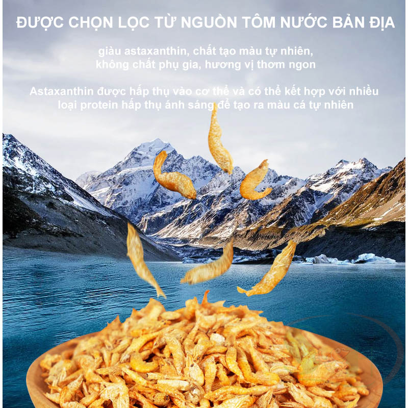 Thức ăn cá Biozym Dried Shrimp tôm khô đông lạnh dinh dưỡng cho cá rùa cảnh