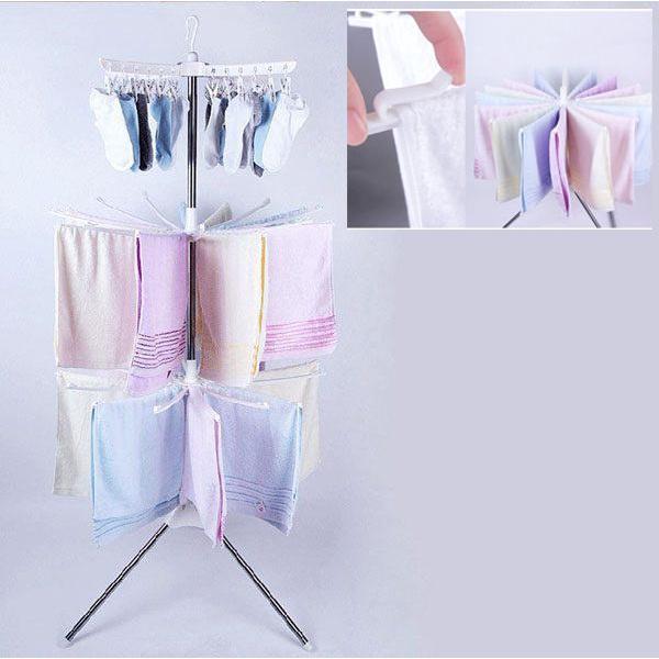 Cây Phơi Quần Áo Đa Năng Cao Cấp Cho Bé - Thiết Kế Xoay 360 Độ, Giàn Phơi Thông Minh, Có Thể Gập Gọn - Cây Phơi Đa Năng