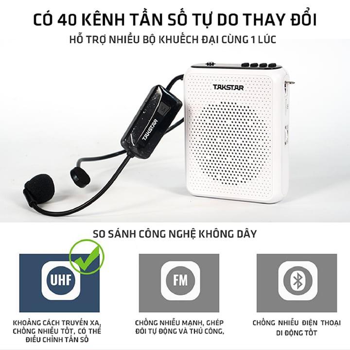 Loa trợ giảng di động TAKSTAR E300W, máy trợ giảng E300W, có bluetooth, kèm micro không dây