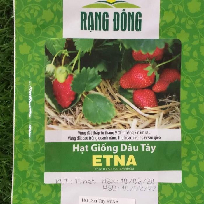 Hạt giống Dâu Tây chịu nhiệt Etna Rạng Đông GÓI 10 HẠT Dâu tây có màu đỏ tươi, mọng nước, hương vị ngọt ngào