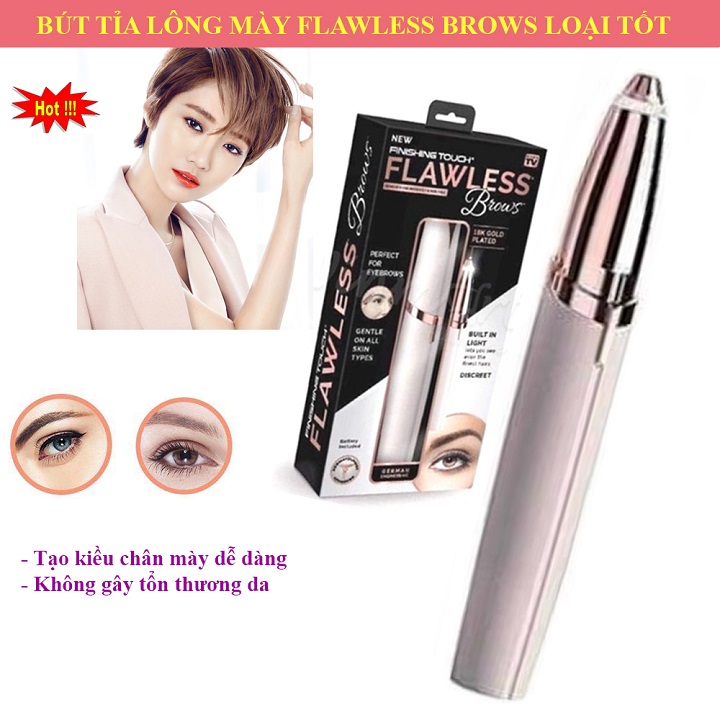 Bút cạo tỉa lông mày Hàng chính hãng/nhập khẩu Flawless Brows, máy tỉa chân mày, tỉa ria mép phù hợp nam và nữ, nhỏ gọn tiện lợi