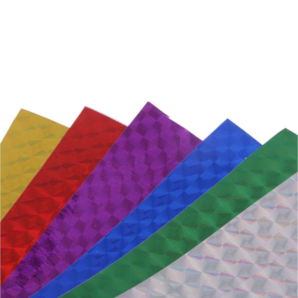 6pcs Fishing Lure Tape Holographic Adhesive Film Flash Tape Mixed Color