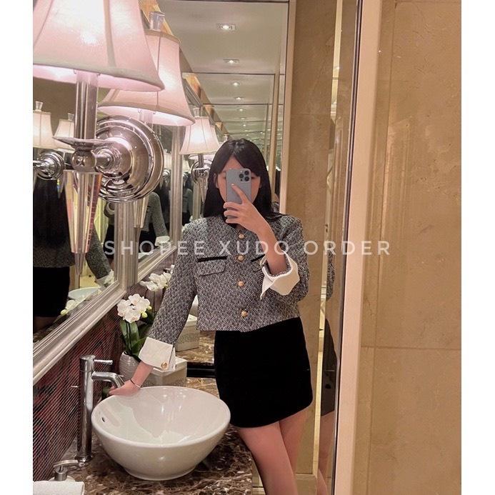 ÁO DẠ XÙ XƯƠNG CÁ PHỐI CỔ - TAY