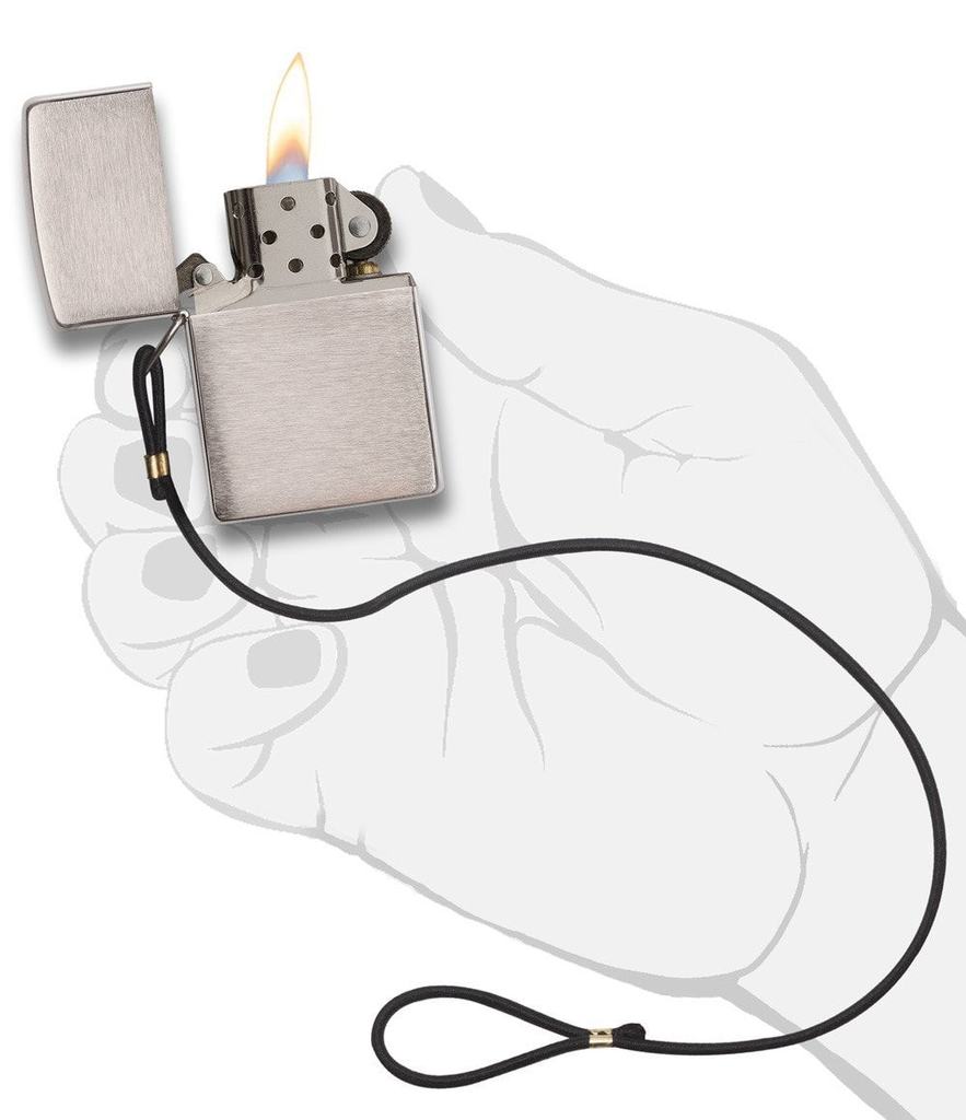 Bật Lửa Zippo Lossproof with Loop &amp; Lanyard Brushed Chrome 275