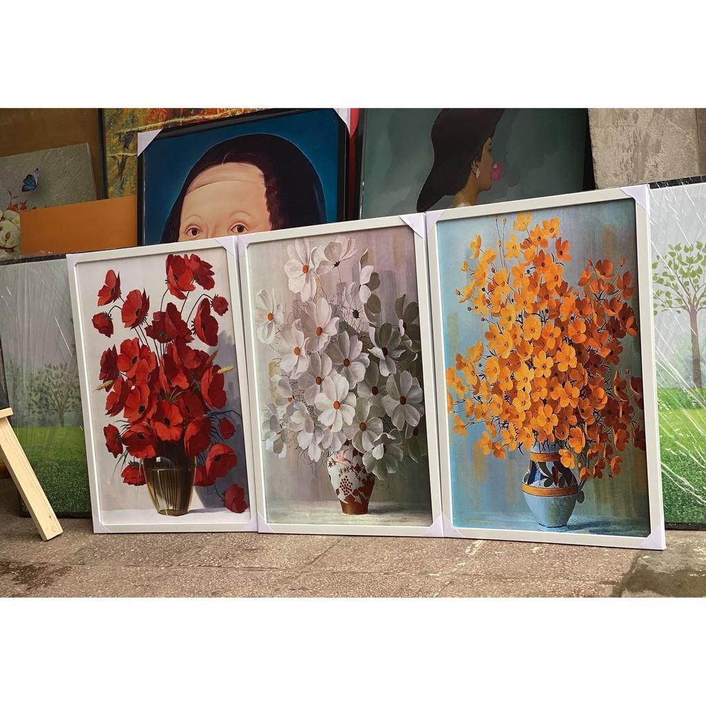 Bộ 3 Tranh Treo Tường Canvas Khung Gỗ Decor Trang Trí Phòng Khách Phòng Ngủ Phong Bếp