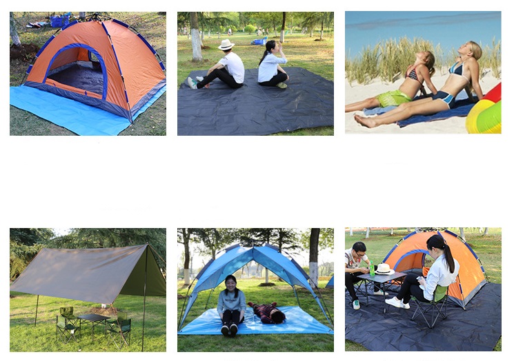 Thảm trải nền đa chức năng cắm trại dã ngoại cách nhiệt chống ẩm thảm lều Vải Oxford kèm 4 cọc cố định (Hàng có sẵn)