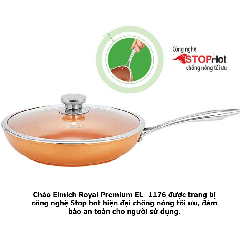 Chảo chống dính cao cấp Elmich Royal EL-1176 Size 26cm - Hàng chính hãng