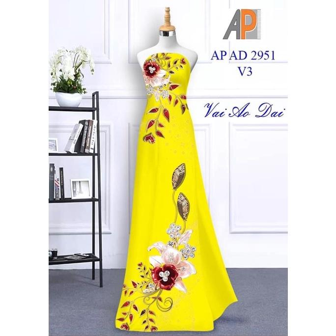 Vải may áo dài in 3D họa tiết Hoa Pha Lê