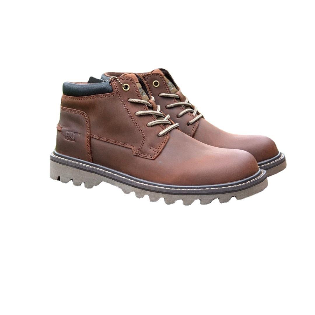 Phong cách mới nhất của mèo Goodyear giày bốt xe máy cao hàng đầu giày dụng cụ cổ điển giày bốt nam giày bốt quân sự giày thường ngoài trời giày da đầu lớn giày da