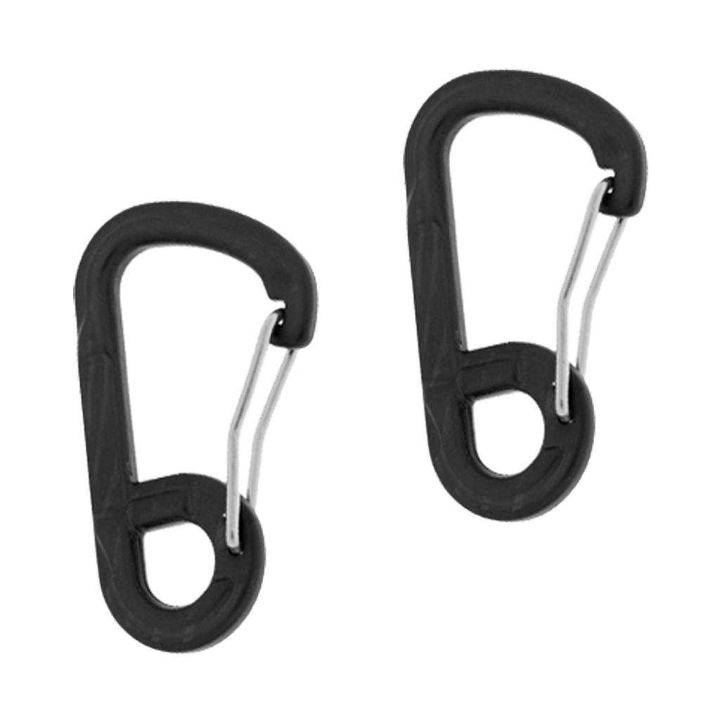2 Pieces D-shaped Carabiner Buckle Snap Clip Hook Keyring