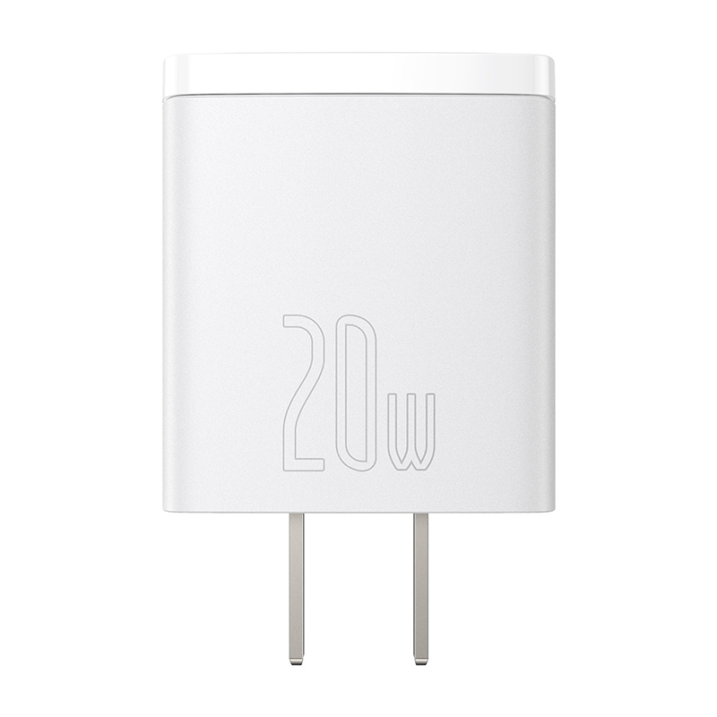 Củ sạc nhanh PD 20W Baseus Compact Quick Charger chuôi dẹt 1 cổng Usb và Type-C - Hàng chính hãng
