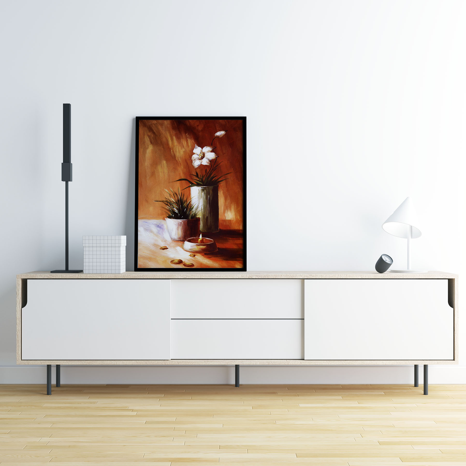 Tranh canvas treo tường bình hoa nghệ thuật - BH007