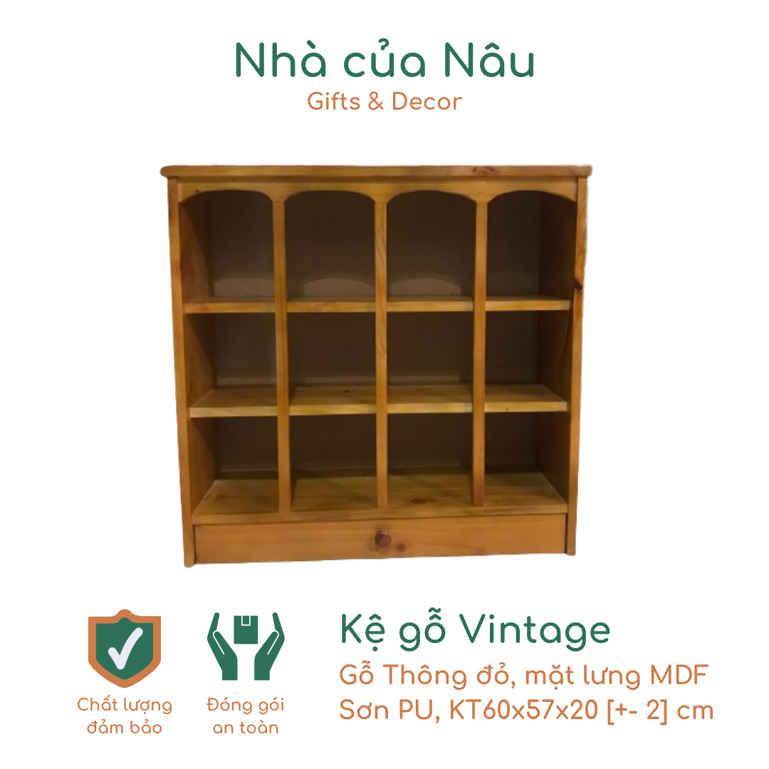 Kệ Gỗ để cốc phong cách Vintage thiết kế mái vòm thích hợp đặt tại phòng khách hoặc bếp đựng cốc và gia vị