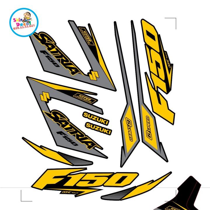 Tem xe satria fi dán xe đen