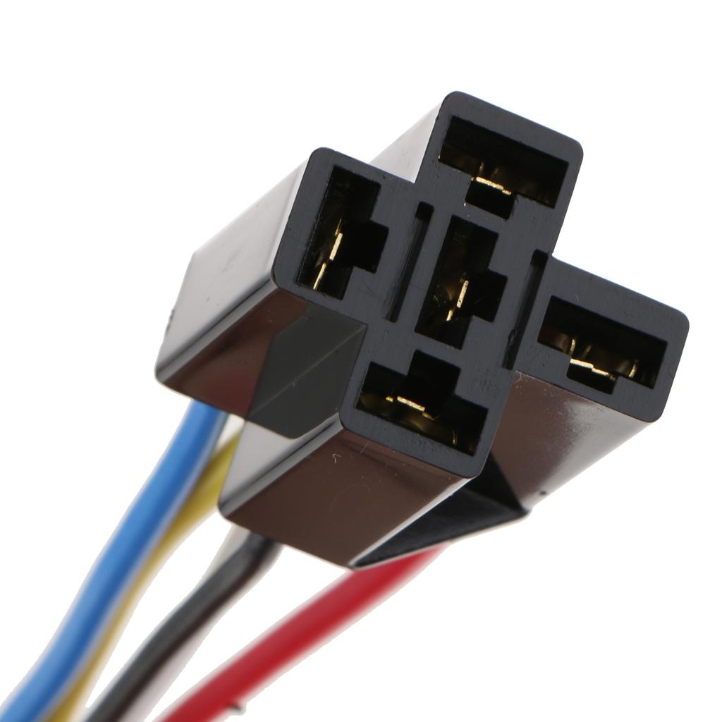 3Pcs DC 12V Car SPDT Automotive Relay 5 Pin 5 Wires with Harness Socket 40A