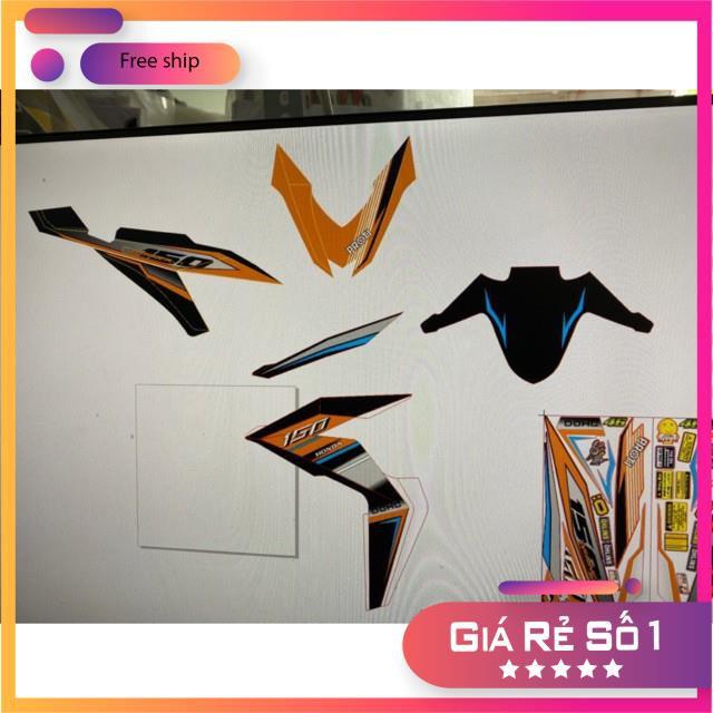 Tem rời dành cho xe Winner cam đen 3 lớp