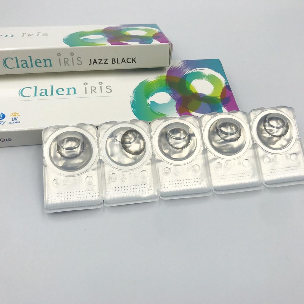 Kính áp tròng 1 ngày Hàn Quốc Clalen Iris màu đen tự nhiên Jazz Black có đến 10 độ