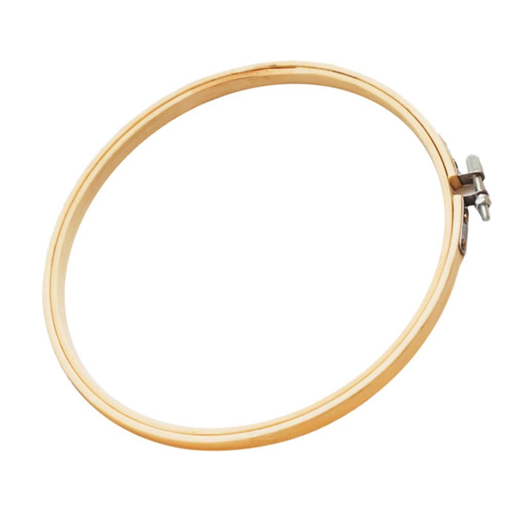 2 Pieces Round Wooden Embroidery Hoops Adjustable Bamboo Circle Cross Stitch Hoop Ring 3 inch 4 Inch