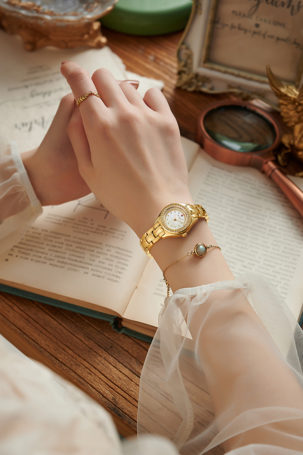 Đồng Hồ Nữ JS-055 Julius Hàn Quốc Kính Sapphire