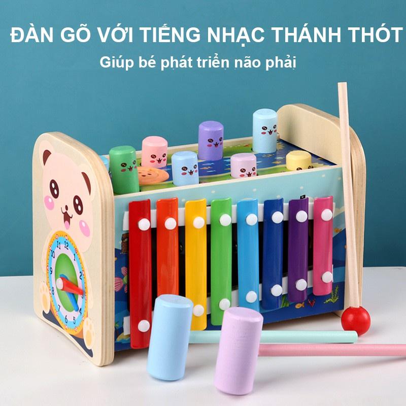 Đồ Chơi Đập Chuột Kèm Đàn Xylophone 3in1 Bằng Gỗ Cho Bé Phát Triển Trí Tuệ