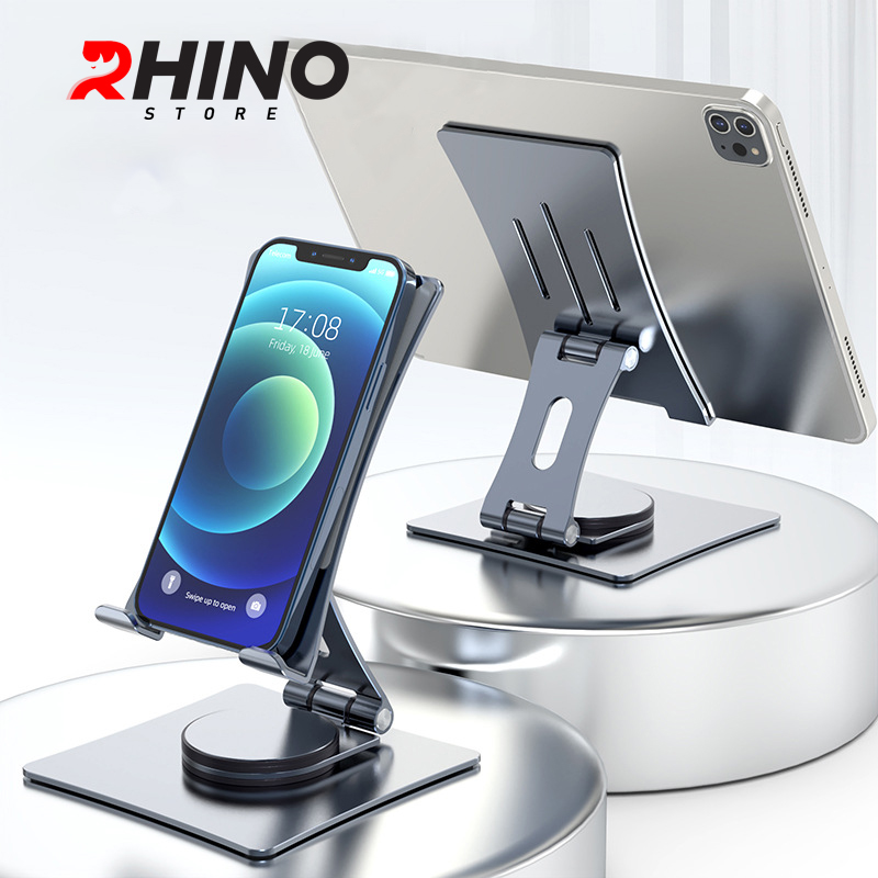 Kệ đỡ điện thoại, ipad 360° Rhino KP302, giá đỡ nhôm cao cấp để bàn tiện lợi có thể gấp gọn - Hàng chính hãng