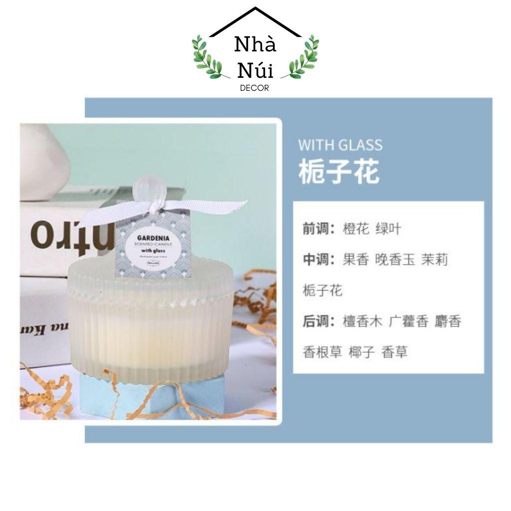 Nến thơm phòng trang trí decor thư giãn Aroma Scented Candle cup, sáp đậu nành, nến thơm cao cấp E4 Decor nhà Núi