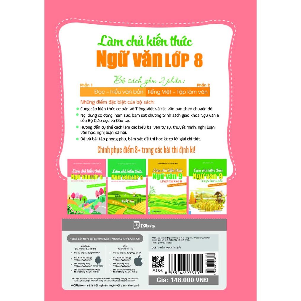 Sách Combo Làm chủ kiến thức ngữ văn lớp 8 - MCBOOKS- BẢN QUYỀN