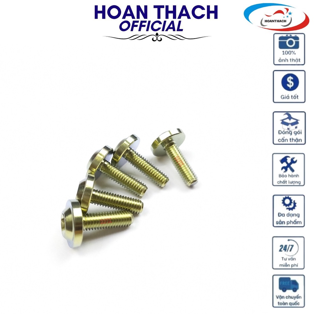 Ốc Gr5 Titan Dù 6L20 Vàng Gắn cho nhiều dòng xe SP016344 ( giá 1 con)