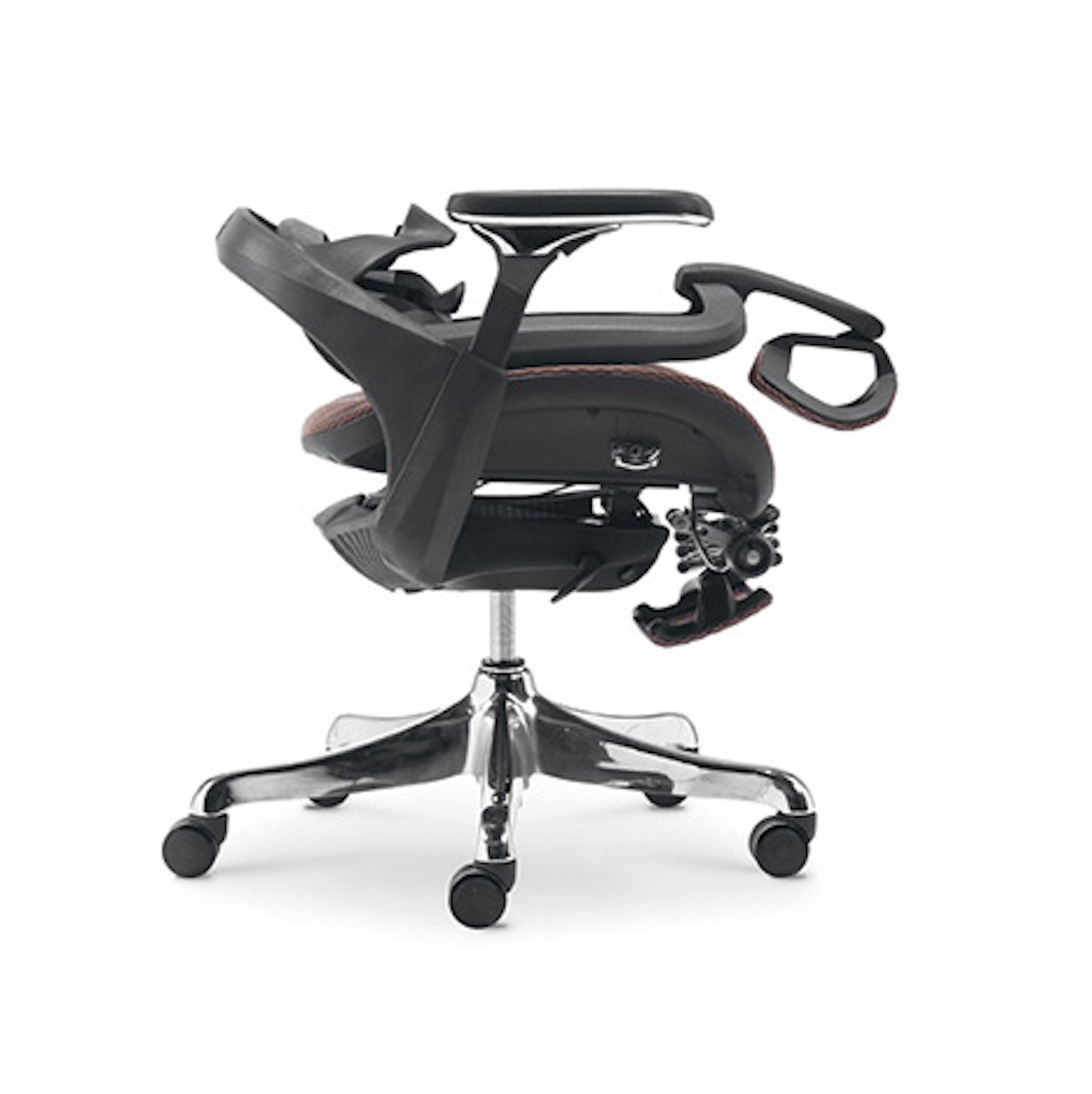 Ghế làm việc Ghế giám đốc bọc sợi polyester, chân xoay ngả lưng thư giãn có gác phân khúc cao cấp B48A-2