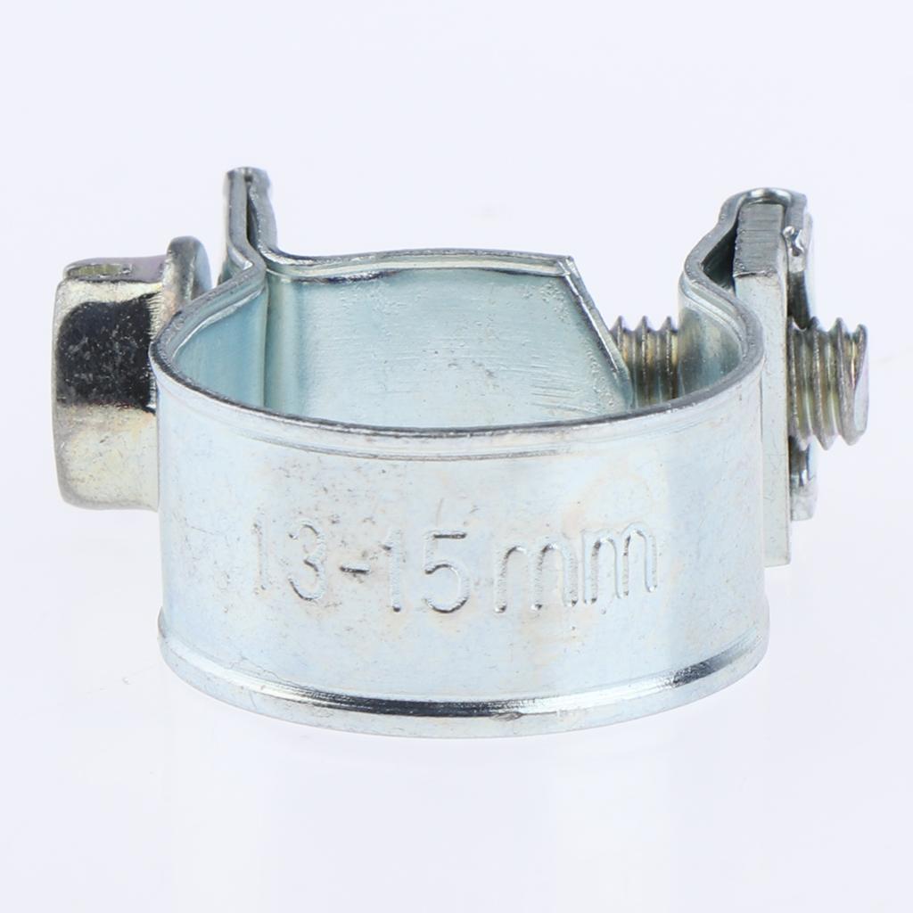 20 Pieces 20x Stainless Fuel Hose Clamps Adjustable Hose Clip For Silver
