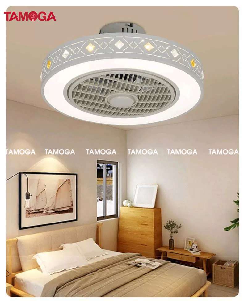 Quạt trần đèn phòng khách trang trí TAMOGA KEVIS 8045 + Tặng kèm điều khiển