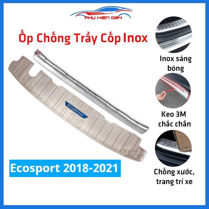 Ốp chống trầy cốp Ecosport 2018-2019-2020-2021 inox sáng bóng bảo vệ xe chống va đập