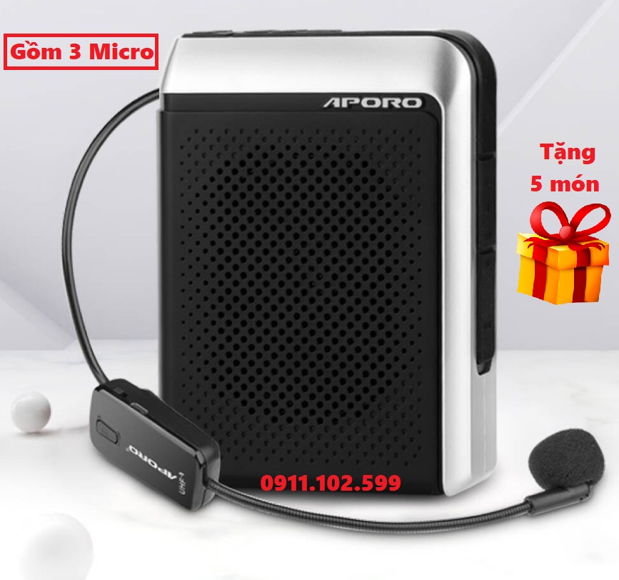 Loa máy trợ giảng Aporo T18  2.4G công suất 30W Bluetooth 5.0 không dây cao cấp