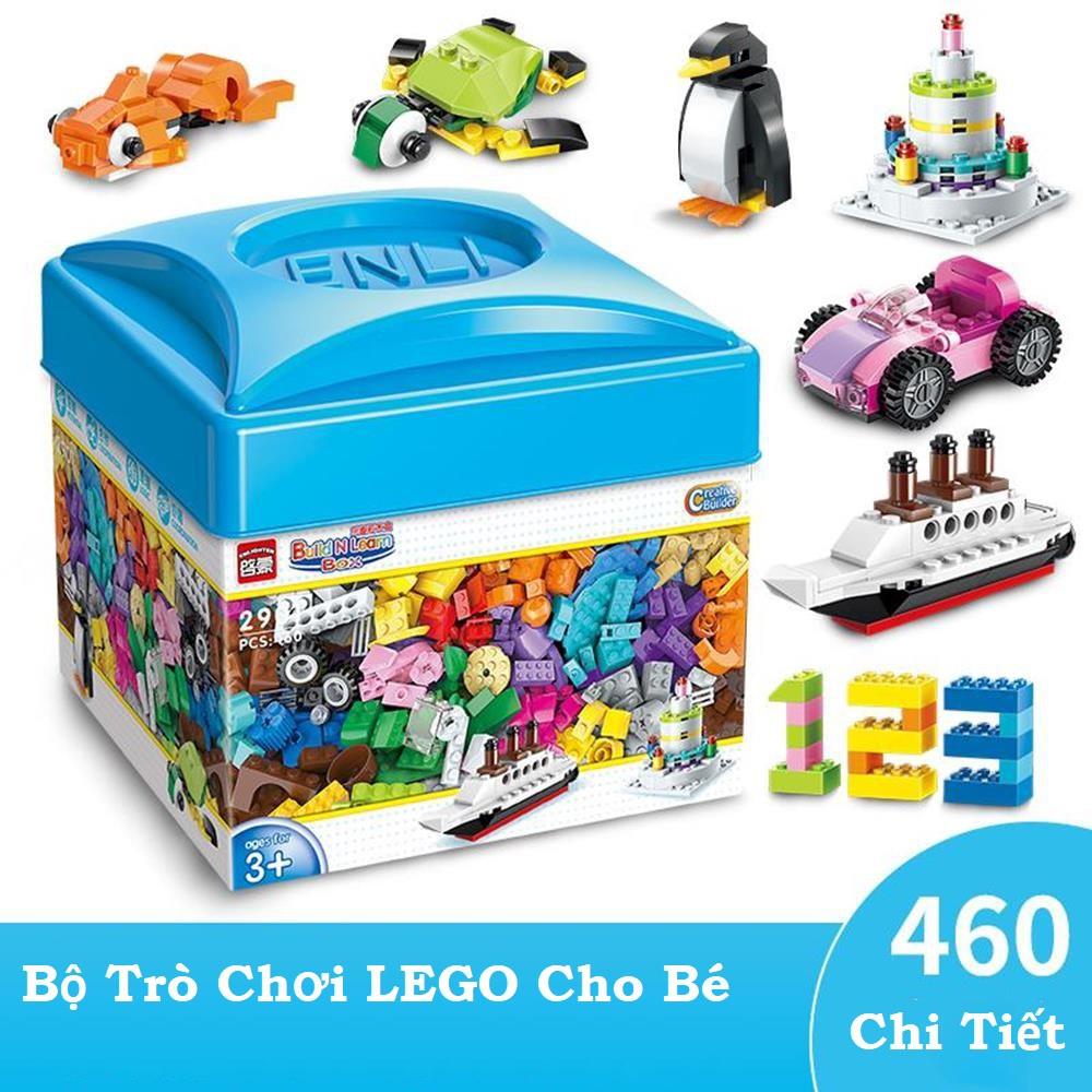 Lego cho bé (LOẠI 460 CHI TIẾT - VỎ XANH)