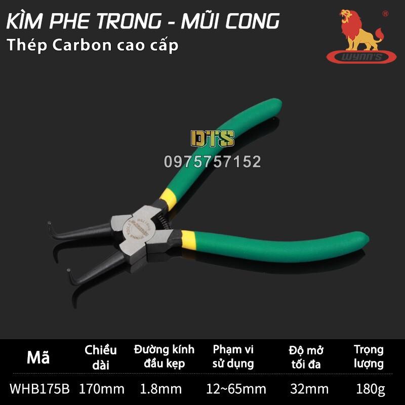 Kìm mở phe trong phe ngoài, mũi thẳng mũi cong công nghiệp WYNN'S 7 inch, kìm phanh thép Carbon cao cấp, kềm mở phe