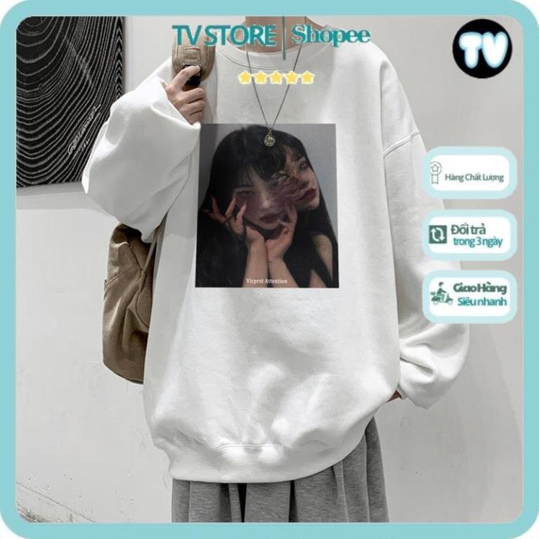 Áo Nỉ Nam TVSTORE  Áo Sweater nam cổ tròn dáng rộng phong cách Hip hop cá tính