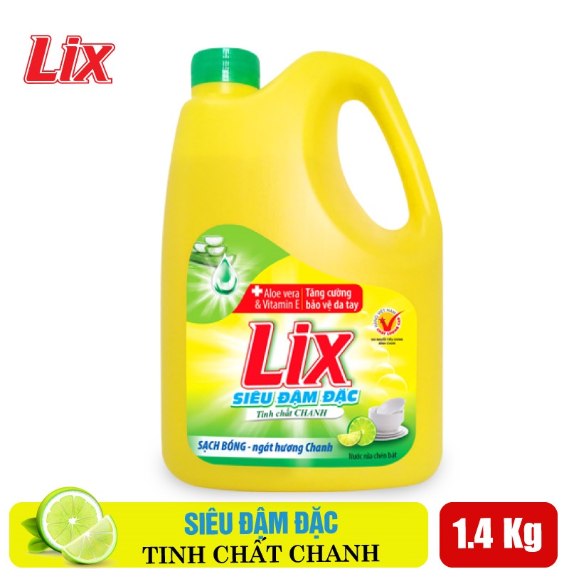 Nước rửa chén Lix siêu đậm đặc hương chanh 1.4Kg NC140