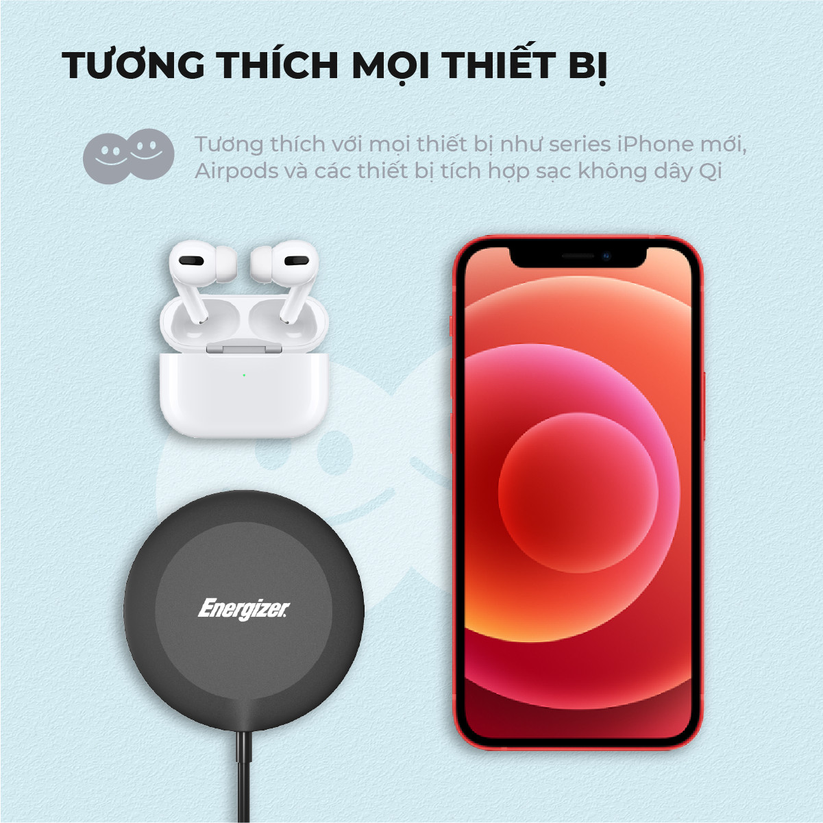 Miếng sạc Energizer MagPAD 15W kèm cáp TypeC WCP119 - Thiết kế từ tính, siêu mỏng, sạc nhanh - HÀNG CHÍNH HÃNG