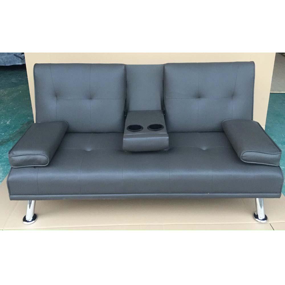 Ghế sofa giường - sofa bed bọc da simili chân inox