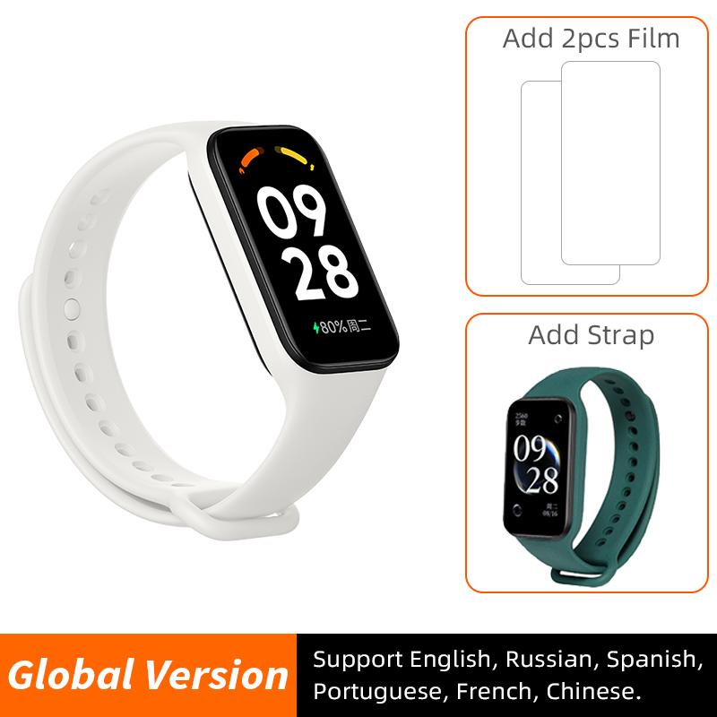 Phiên bản toàn cầu Xiaomi Redmi Band 2 Vòng đeo tay thông minh 1.47 '' Màn hình lớn Oxygen Nhịp tim của phụ nữ Bluetooth 5.1 Màu sắc: GL White Band 2