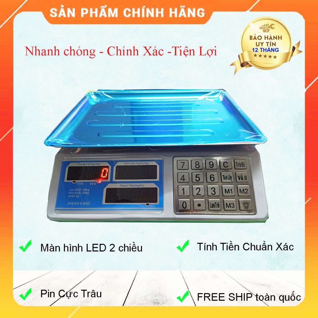 Cân điện tử  tính tiền - Cân Điện Tử Bán Hàng Tiếng Việt 40kg/5g giá rẻ