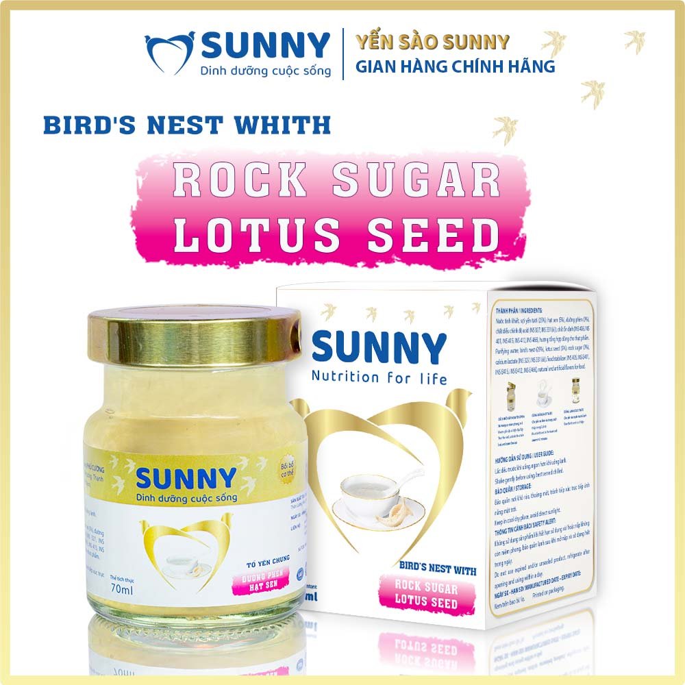 Yến hạt sen - Yến Sào Khánh Hòa chưng sẳn - 25% Yến thô - 70ml/hũ - Yến sào SUNNY