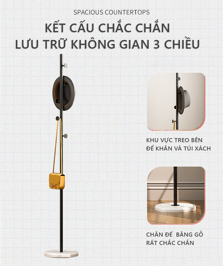 Giá treo quần áo phong cách Netro hiện đại sang trọng thương hiệu IGA - GM92