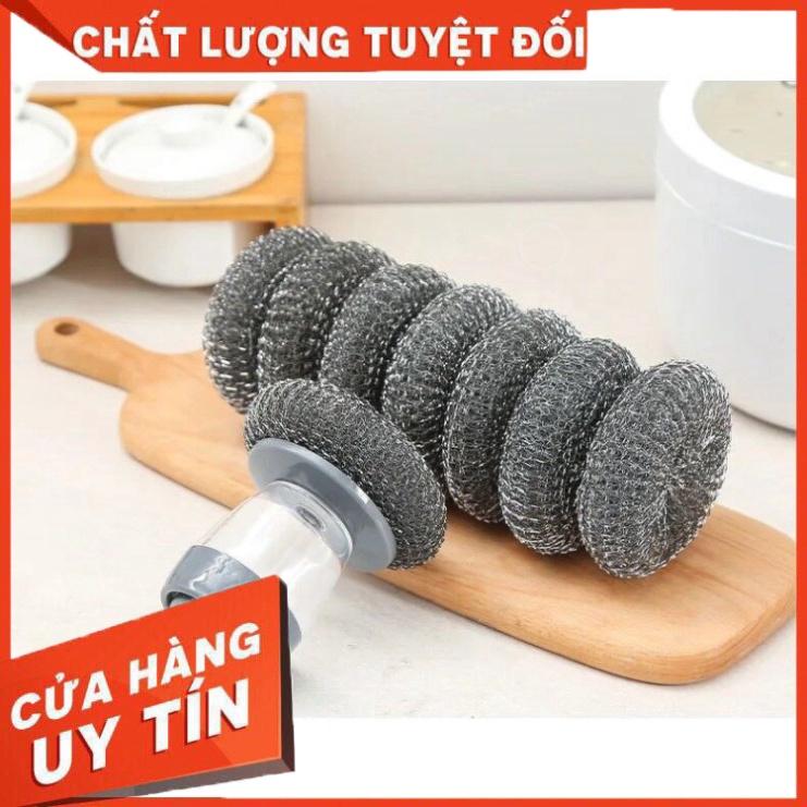 HH Dụng Cụ Chà Xoong Nồi Kèm Hủ Đựng Nước Rửa Chén Tiện Lợi