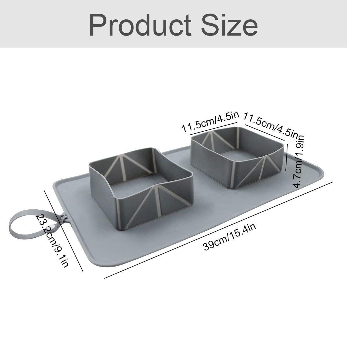 Thú cưng bát silicone có thể gập lại slipproof chó đôi bát lông cừu chó bát con chó ngoài trời thức ăn di động đi du lịch ăn Matte mèo có thể uống được silicone gập lại cho nước bên ngoài