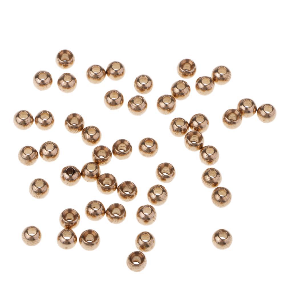 Set of 100pcs Fly Tying Beads Brass Beads Head Fly Fishing Nymph Head Ball Beads